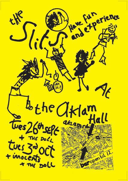 The Slits punk poster - live at the Aklam Hall London 1978 new reprinted edition - Original Music and Movie Posters for sale from Bamalama - Online Poster Store UK London