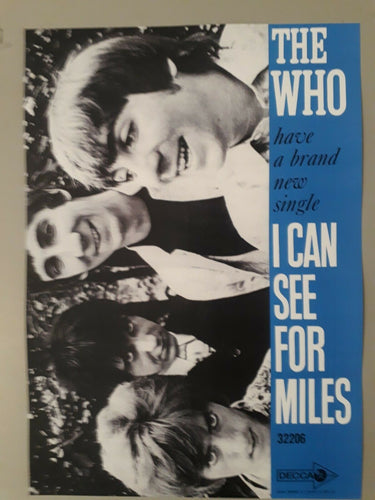 The Who promotional poster - I Can See For Miles USA 1967 reprinted edition A3 - Original Music and Movie Posters for sale from Bamalama - Online Poster Store UK London