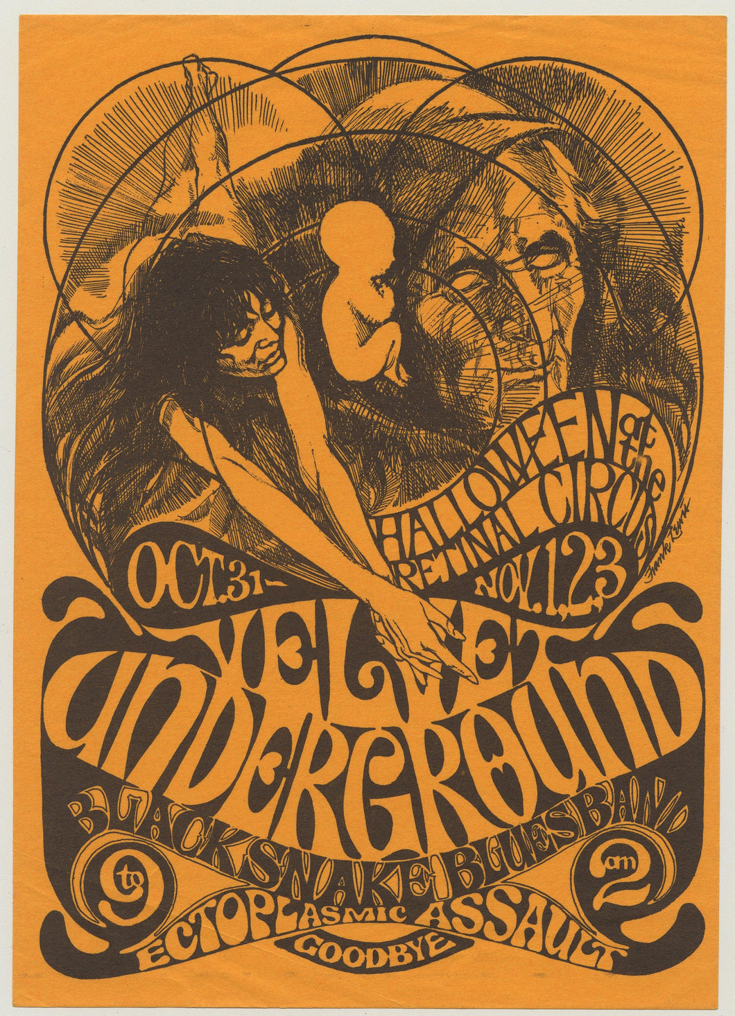 Velvet Underground poster - Live at Retinal Circus 1968 Large A2 reproduction - Original Music and Movie Posters for sale from Bamalama - Online Poster Store UK London