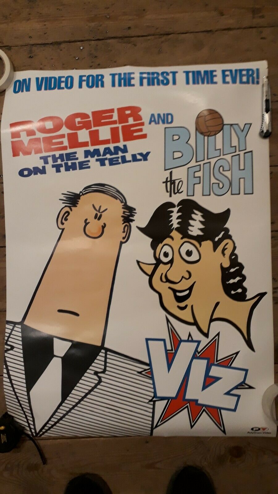 Viz original promotional poster - Roger Mellie & Billy the Fish 1980`s Video - Original Music and Movie Posters for sale from Bamalama - Online Poster Store UK London